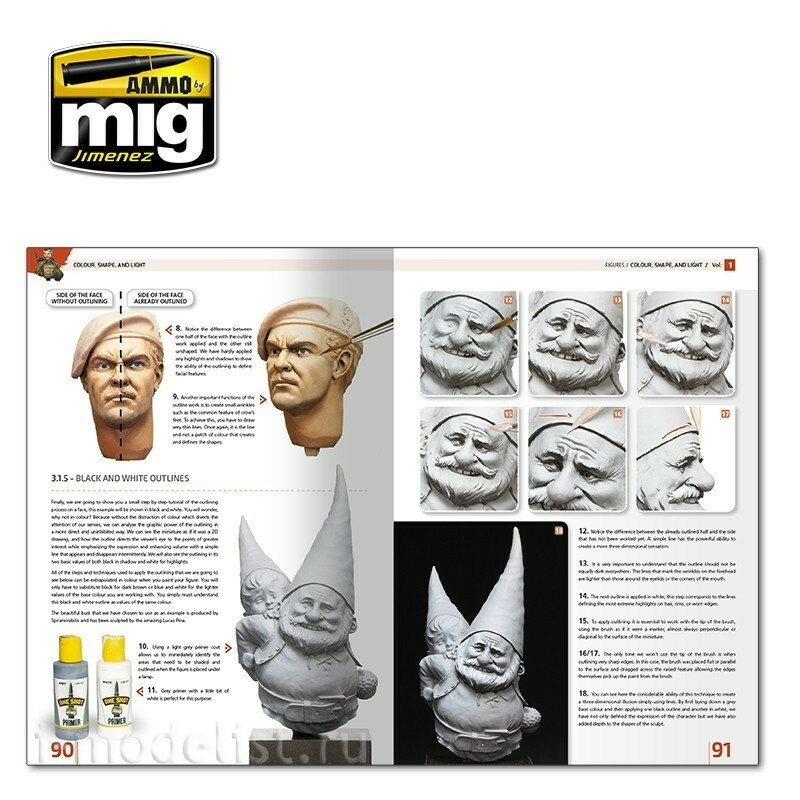 AMIG6221 Ammo Mig ENCYCLOPEDIA OF FIGURES MODELING TECHNIQUES VOL. 1-COLOUR, SHAPE, and LIGHT (English) / encyclopedia of figures. Part 1. Color, shadow and light.