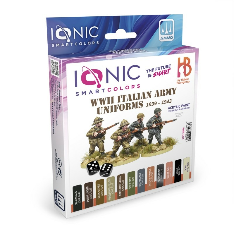 IONIC-1211 Ammo Mig Набор акриловых красок IONIC Униформа итальянской армии времен 2МВ, 1939-1943 / WWII Italian Army Uniforms 1939-1943