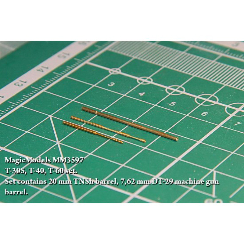 MM3597 Magic Models 1/35 Set of barrels of 20-mm cannon and dt-29 machine gun for T-30, T-40, T-60. 