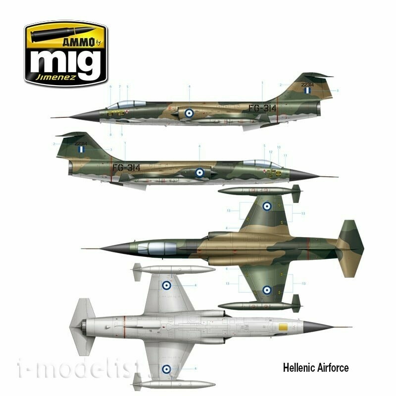 AMIG8504 Ammo Mig 1/48 Американский истребитель F-104G Zvezdafighter - Испанская, канадская, итальянская, греческая, норвежская, турецкая версии