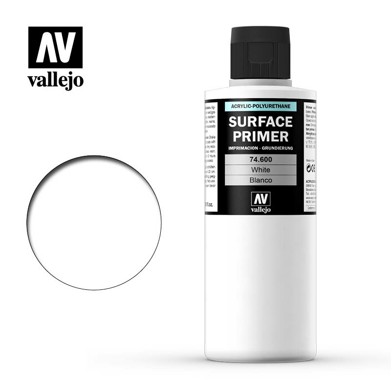 74600 Vallejo Acrylic primer-polyurethane/White, 200ml.