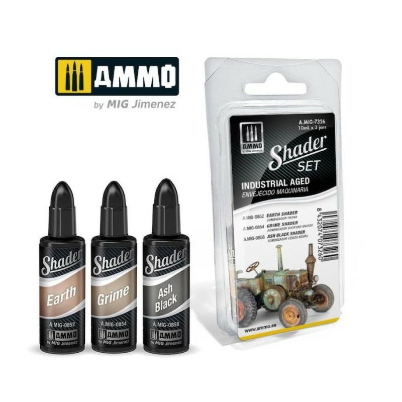 AMIG7326 Ammo Mig SHADER Paint Set Industrial Age