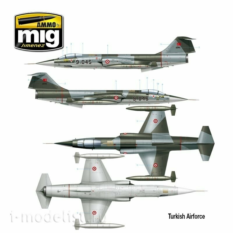 AMIG8504 Ammo Mig 1/48 Американский истребитель F-104G Zvezdafighter - Испанская, канадская, итальянская, греческая, норвежская, турецкая версии