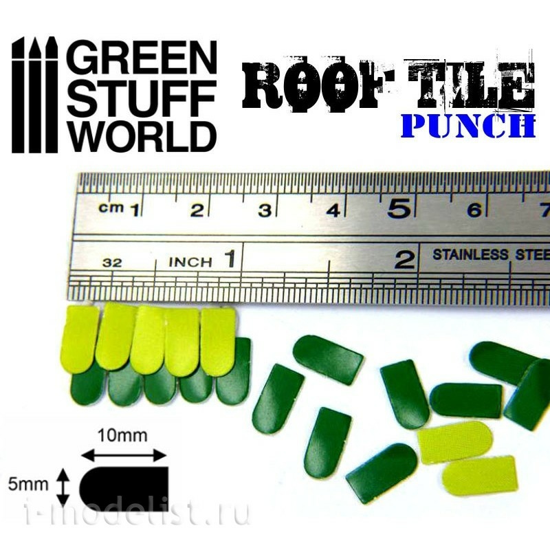 1417 Green Stuff World Roof Creation Tool / Miniature ROOF TILE Punch
