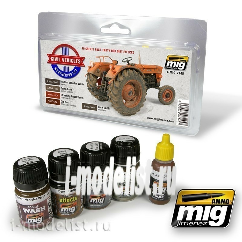 AMIG7145 Ammo Mig CIVIL VEHICLES WEATHERING SET (civil engineering)