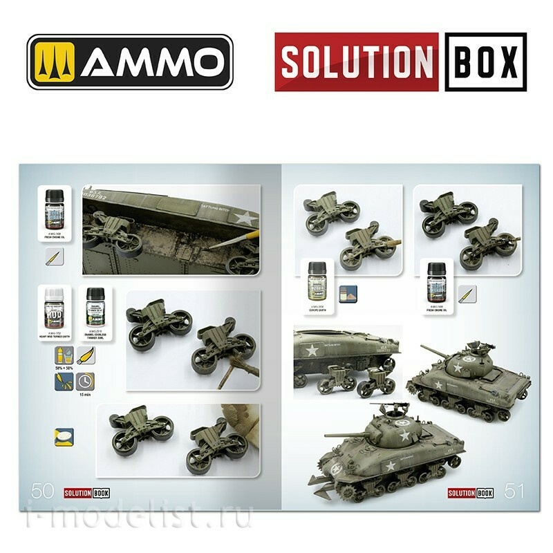 AMIG7728 Ammo Mig Набор SOLUTION BOX 22 – WWII USA ETO. Цвета и система везеринга / Colors and Weathering System