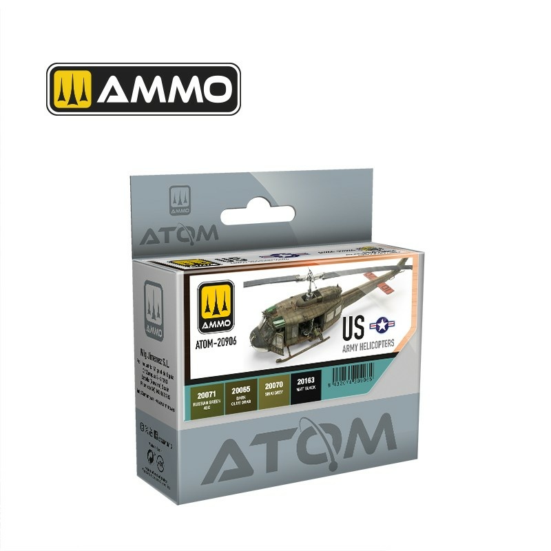 ATOM20906 Ammo Mig Набор ATOM Вертолёты армии США / ATOM US Army Helicopters Set (4 цвета)