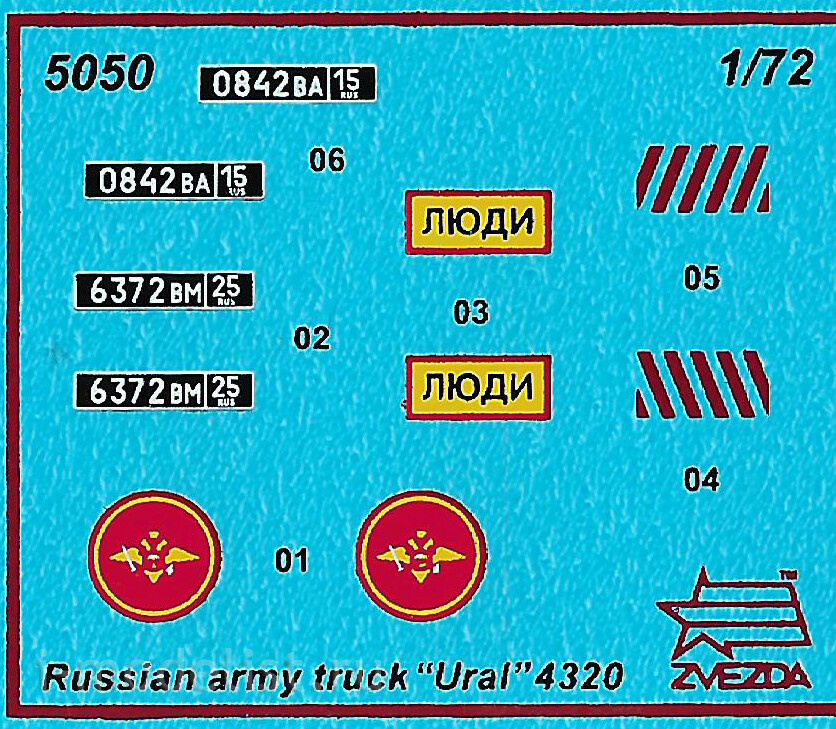 5050 Zvezda 1/72 Russian Army truck URAL-4320