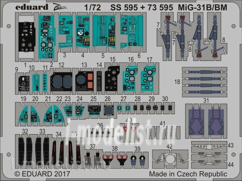 SS595 Edward 1/72 Color photo etching for MIC-31B/BM