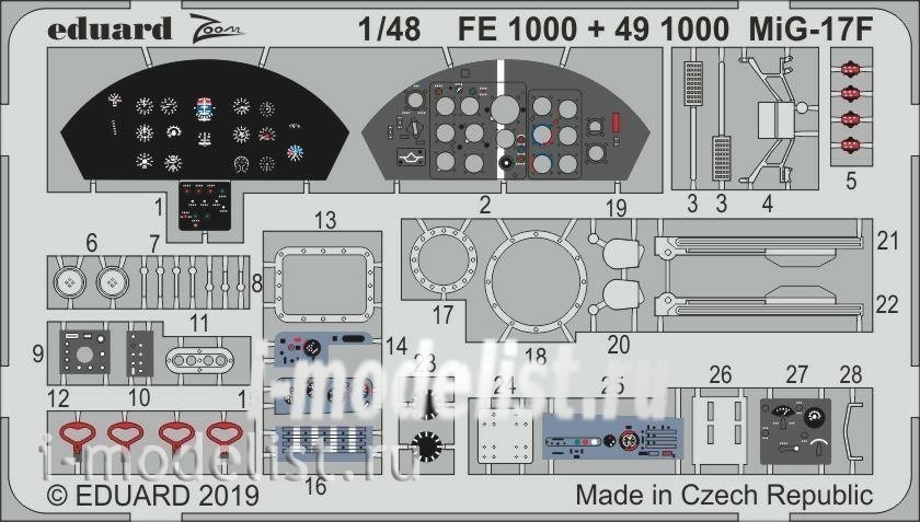 491000 Eduard 1/48 photo-etched for the MiG-17F