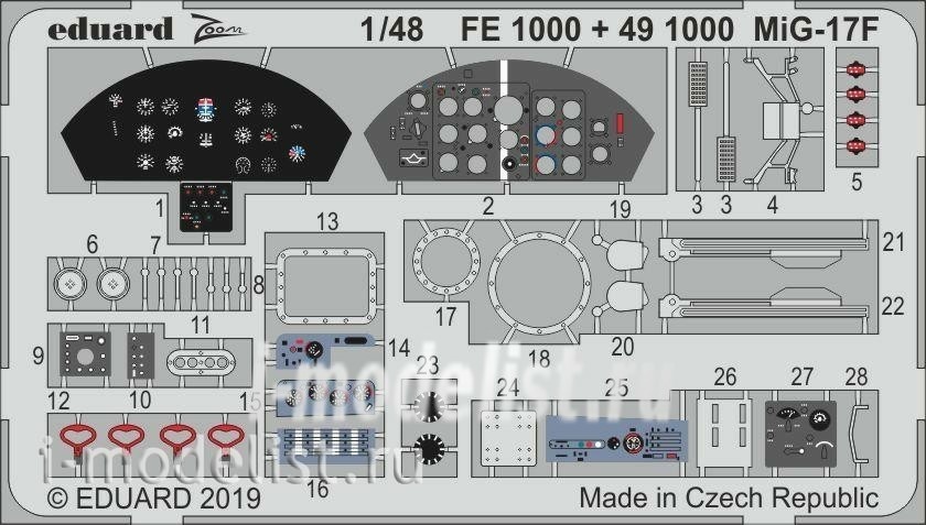 FE1000 Eduard 1/48 photo-etched for the MiG-17F