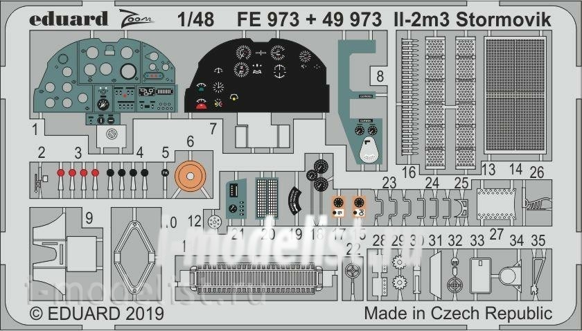 49973 Eduard photo etched parts for 1/48 Il-2M3 Sturmovik