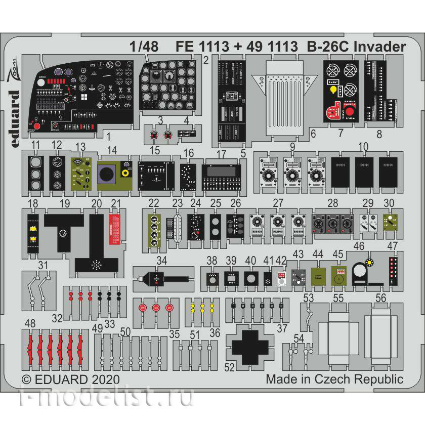 FE1113 Eduard photo etched parts for 1/48 B-26C Invader