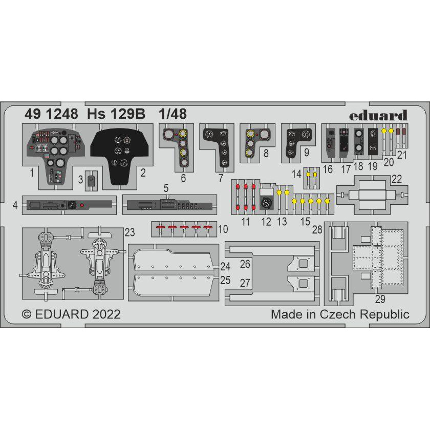 491248 Eduard 1/48 Photo Etching for Hs 129B