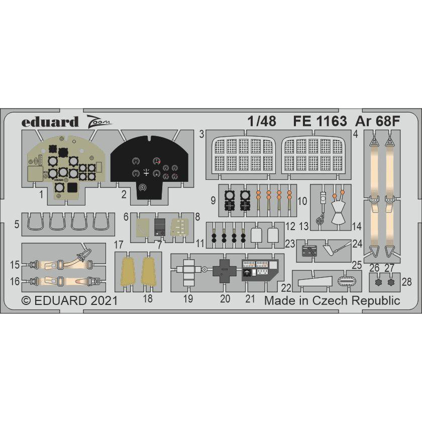 FE1163 Eduard 1/48 Photo Etching for Ar 68F