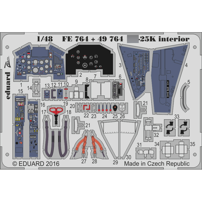 49764 Eduard 1/48 Photo Etching for С-25K Interior