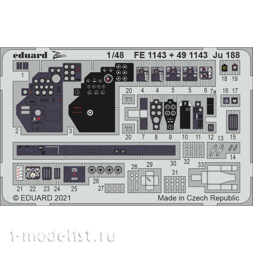 491143 Eduard 1/48 Photo etching for Ju 188, interior