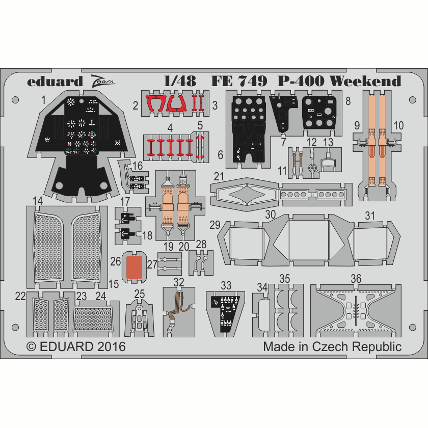 FE749 Eduard 1/48 Photo Etching for P-400 Weekend