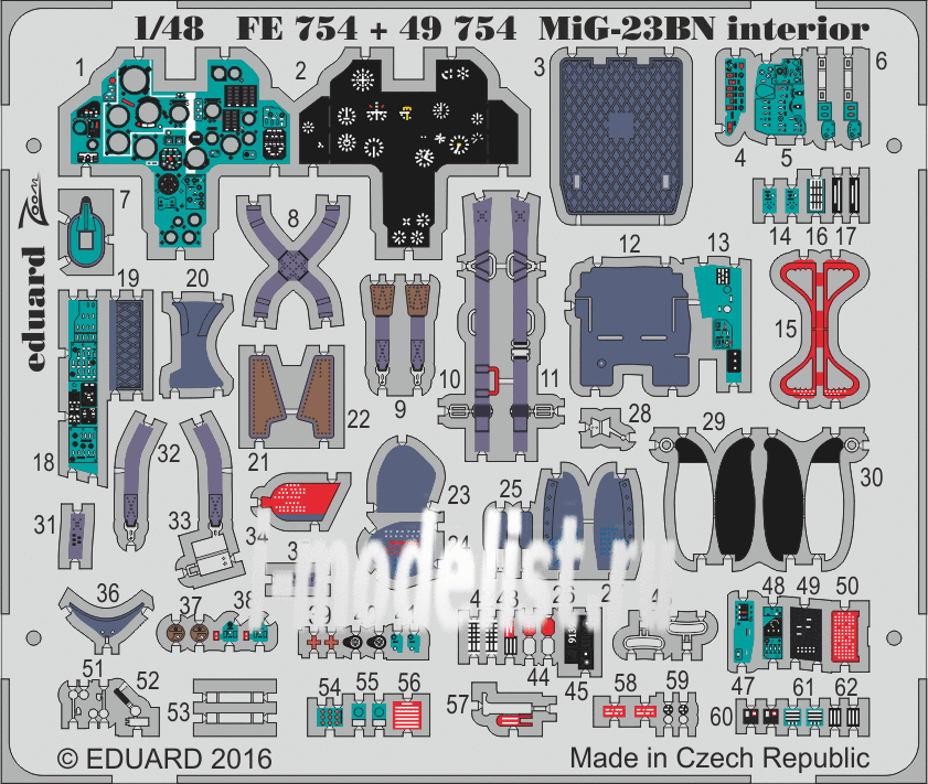 FE754 Eduard 1/48 photo etched parts for MiG-23BN