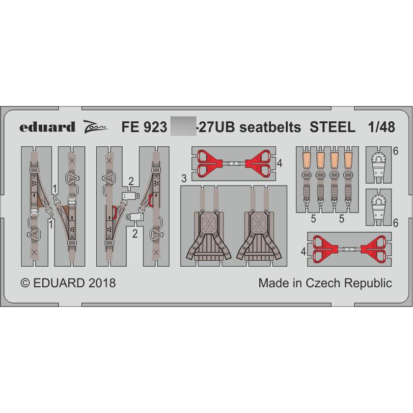 FE923 Eduard 1/48 Photo Etching for model С-27UB seatbelts STEEL 