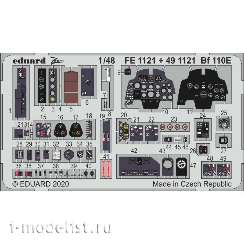 491121 Eduard 1/48 Photo Etching for Bf 110E interior