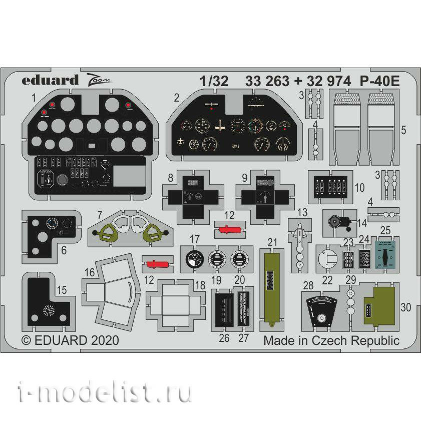 33263 Eduard photo etched parts for 1/32 P-40E
