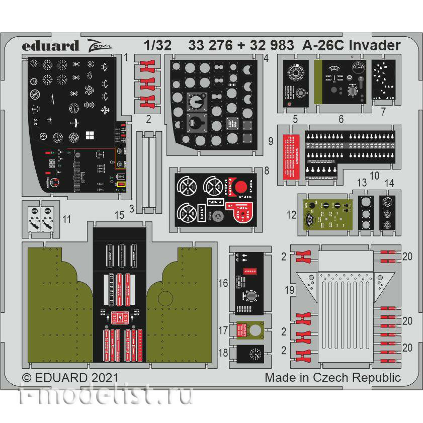 32983 Eduard 1/32 Photo Etching for A-26C Invader Cabin Interior