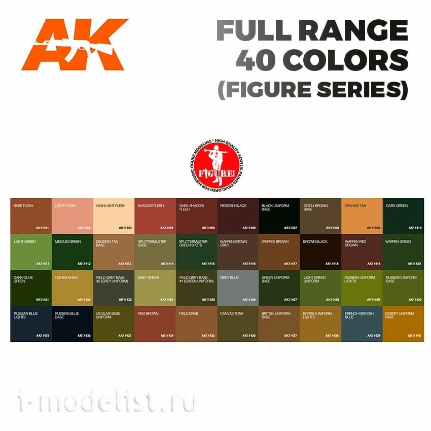 AK 3G RANGE FIG AK Interactive Set of acrylic paints 3GEN series 