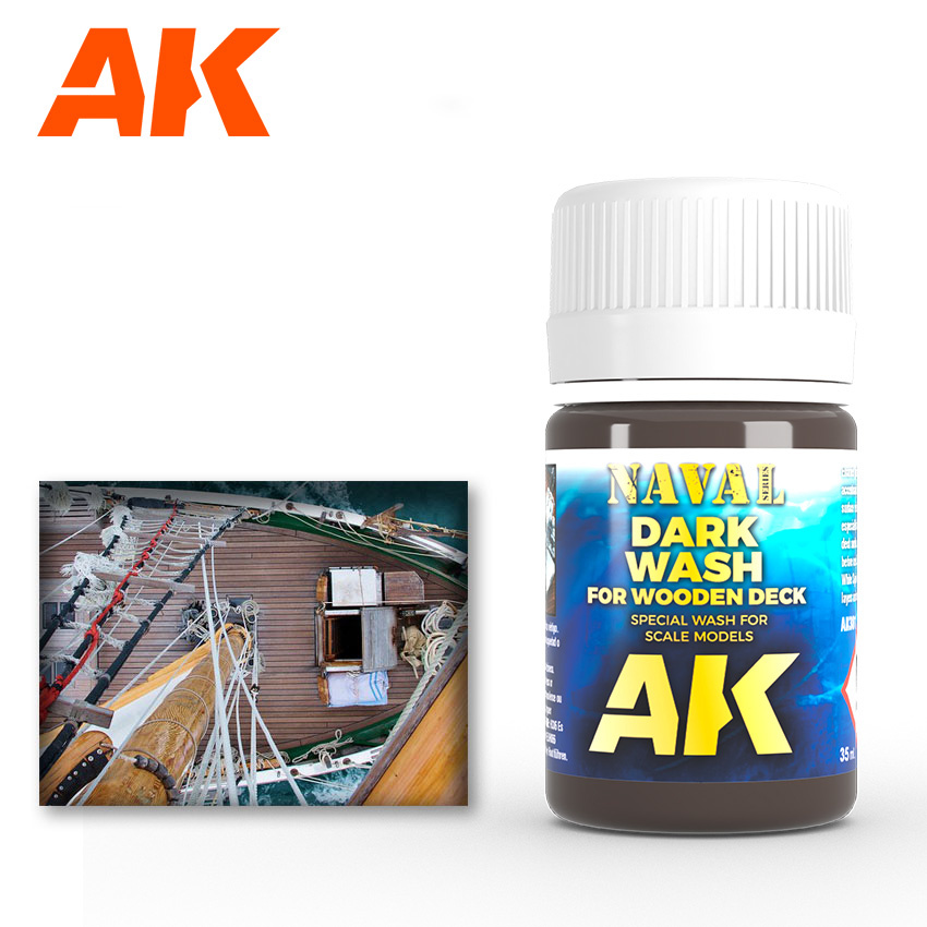 AK301 AK Interactive dark WASH FOR WOOD DECK effects Liquid (dark wash for wood deck)