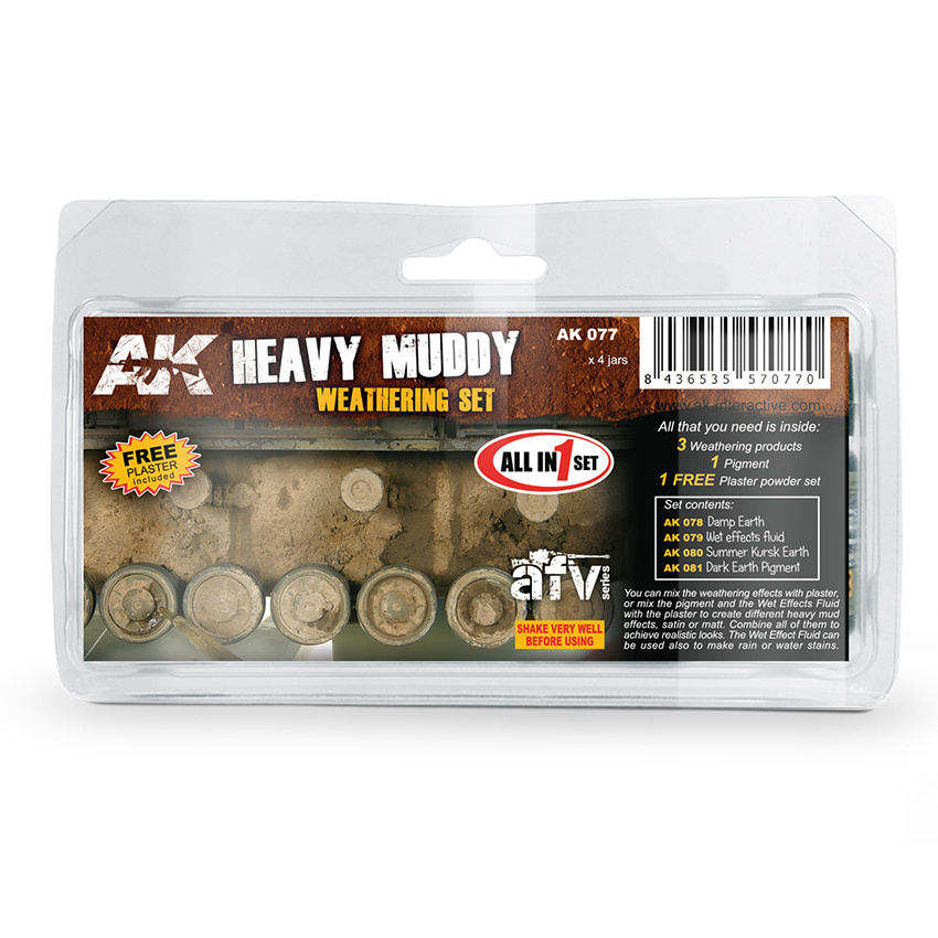 AK077 AK Interactive Set for applying effects HEAVY MUDDY SET