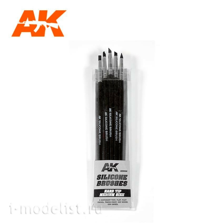 AK9088 AK Interactive Silicone Brushes Medium size, solid tip (5 pcs.)