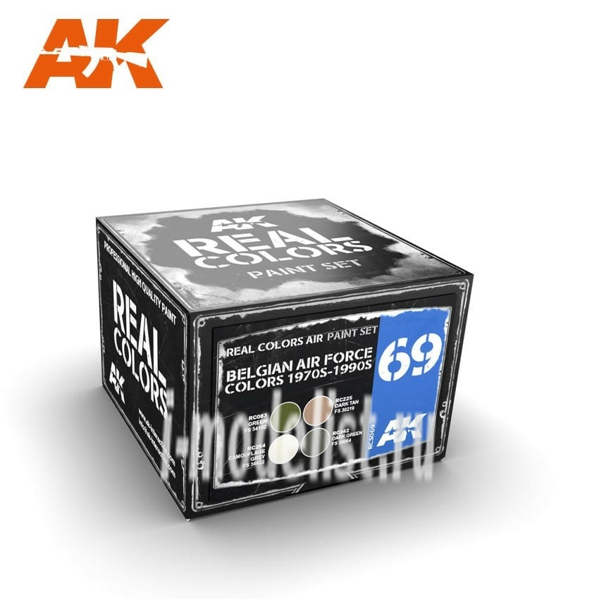 RCS069 AK Interactive acrylic paint Set BELGIAN AIR FORCE COLORS 1970S-1990S