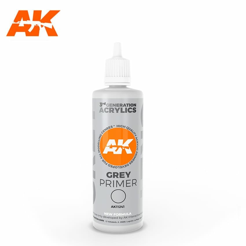 AK11241 AK Interactive Grey primer, 100 ml / GREY PRIMER 100ML