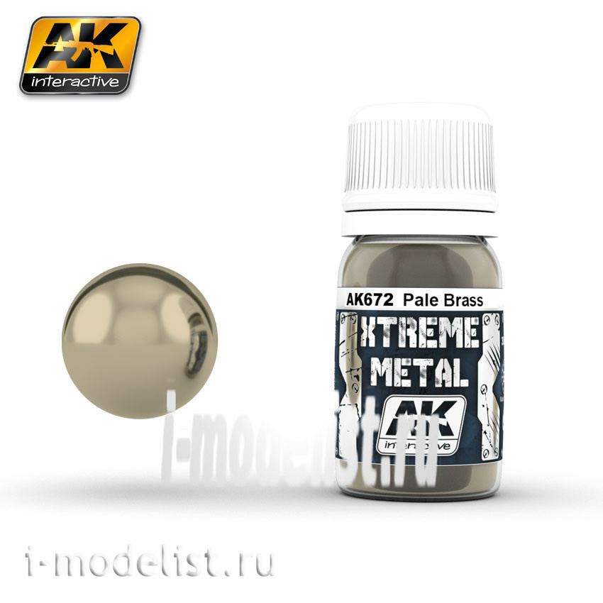 AK672 AK Interactive XTREME METAL PALE BRASS (metallic pale brass)