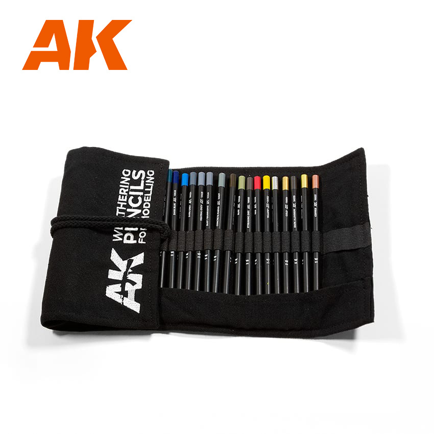 AK10048 AK Interactive Set of watercolor pencils in a fabric pencil case