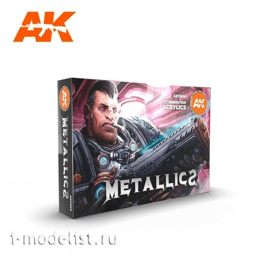 AK11608 AK Interactive acrylic paint set Metallics Colors Set
