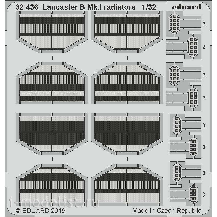 32436 Eduard 1/32 Photo Etching for Lancaster B Mk. I radiators