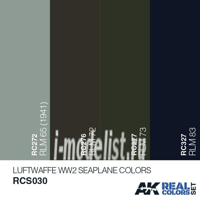RCS030 AK Interactive Set of realistic colors LUFTWAFFE WW2 SEAPLANE COLORS