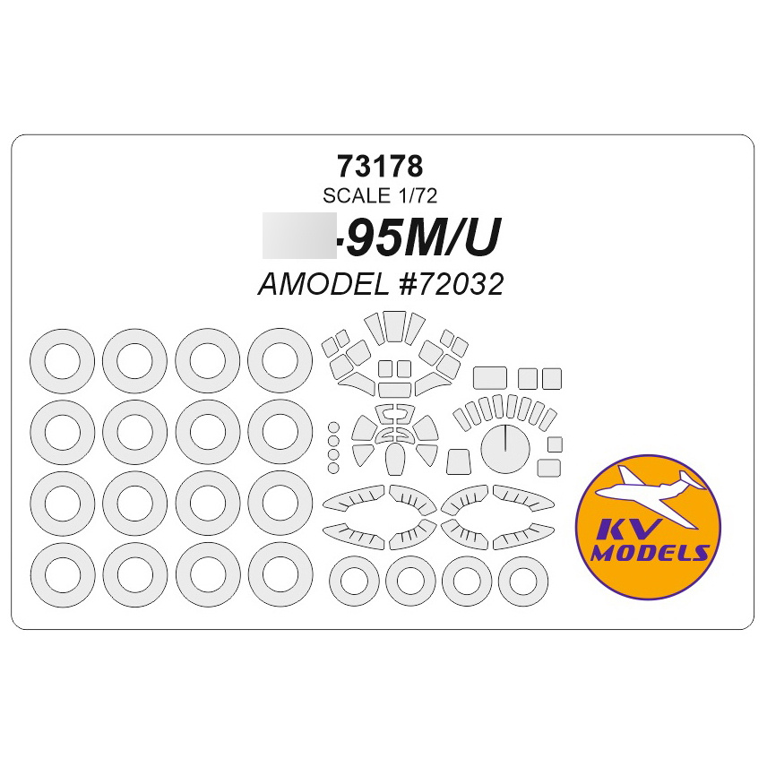 73178 KV Models 1/72 Tupolev-95M/Y (AMODEL #72032) + masks for wheels and wheels