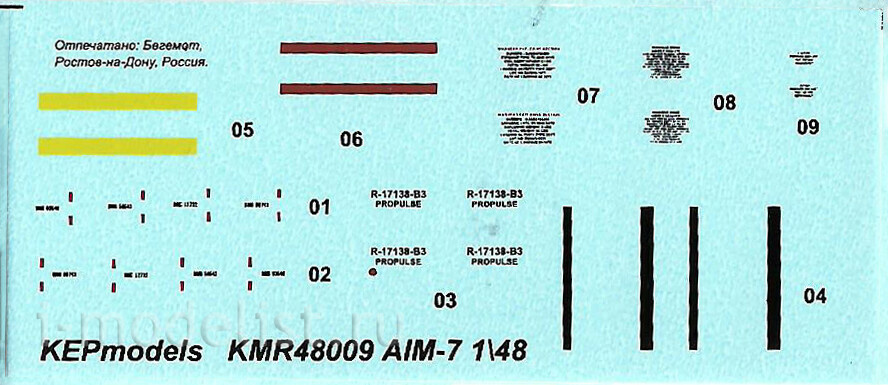 KMR48009 KEPmodels 1/48 AIM-7F Rocket 2 pcs.