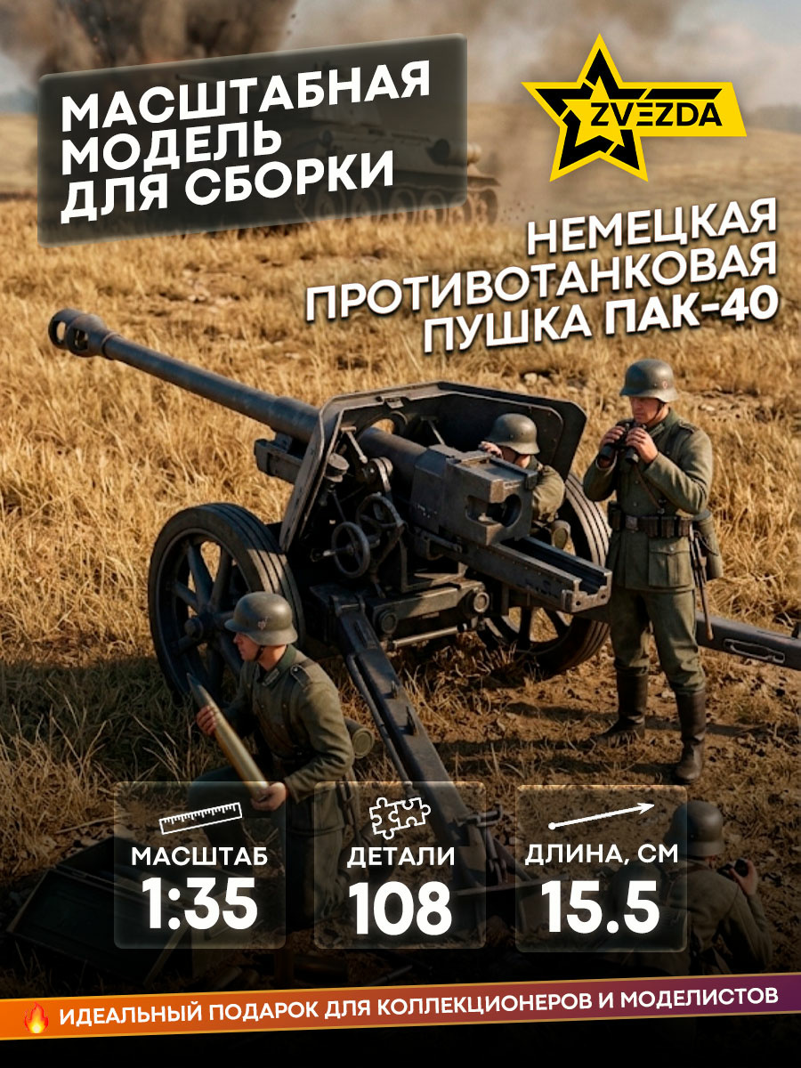 3506 Zvezda 1/35 German PAK-40 anti-tank gun