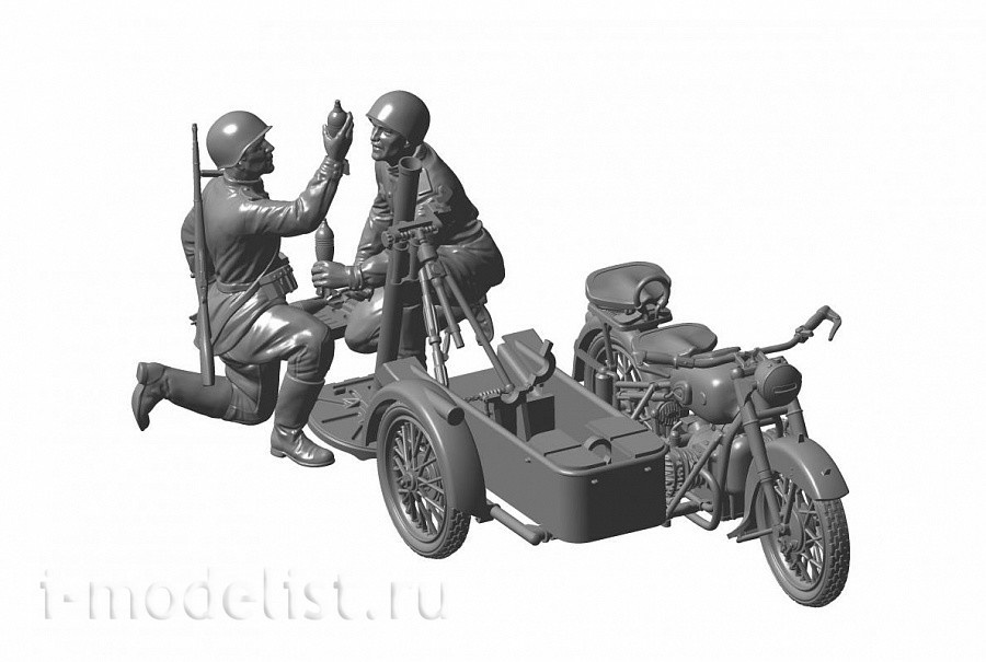 3651 Zvezda 1/35 Soviet motorcycle M-72 with mortar