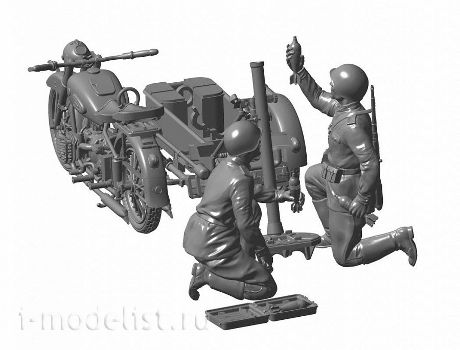 3651 Zvezda 1/35 Soviet motorcycle M-72 with mortar