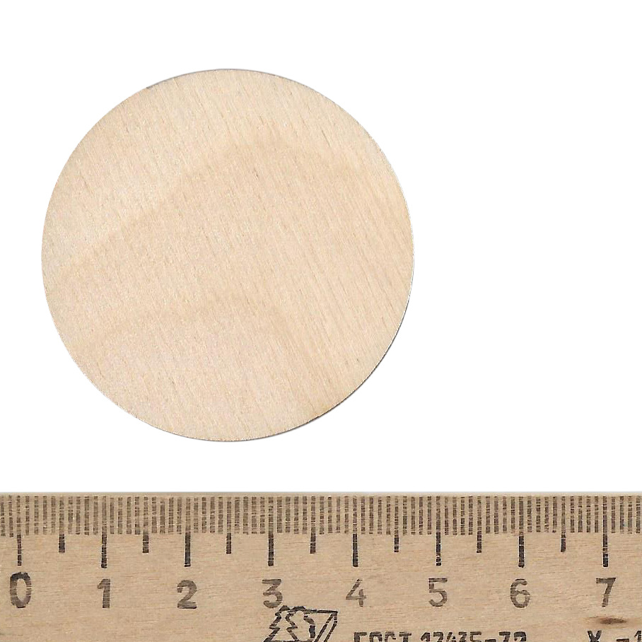 5408 Svmodel Base for miniatures, plywood 45 mm, 5 pcs