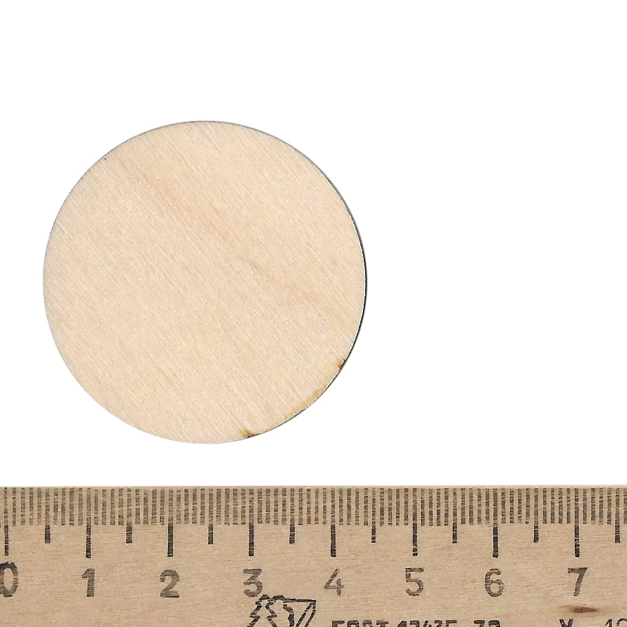 5409 Svmodel Base for miniatures, plywood 40 mm, 5 pcs
