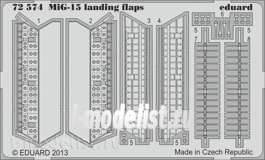 72574 Eduard 1/72 photo etched parts for MiG-15 landing flaps