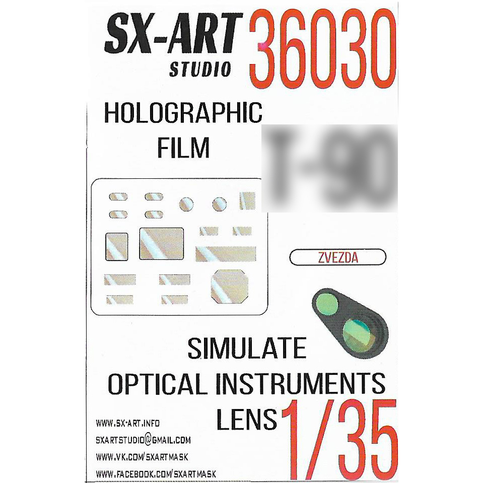 36030 SX-Art 1/35 Imitation of viewing devices танка 90 transparent (Zvezda)