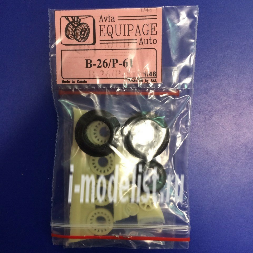 EQB48004 Carriage 1/48 Rubber wheels for B-26A/B