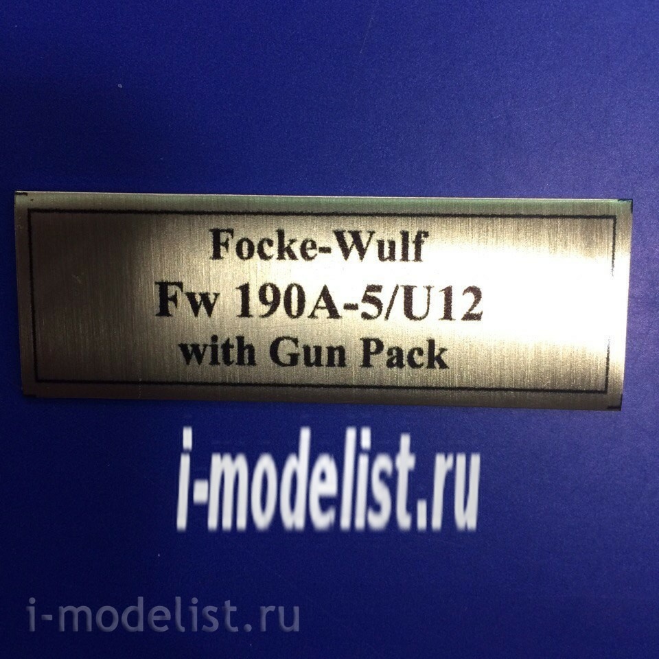 T201 Plate plate For Focke-Wulf Fw 190A-5/U12 with Gun Pack 60x20 mm, color gold