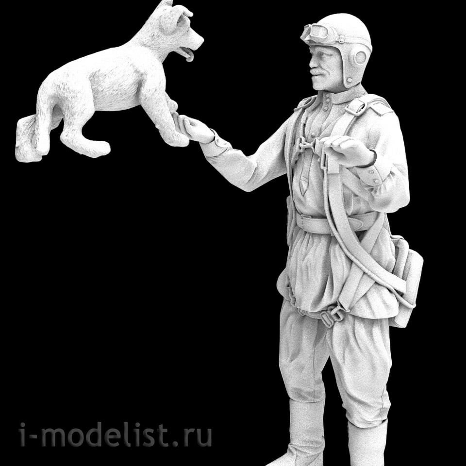 Im48014 Imodelist 1/48 Miniature of a pilot with a dog